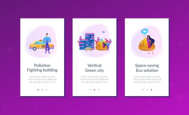 Dikey yeşil şehir app arabirimi şablonu.