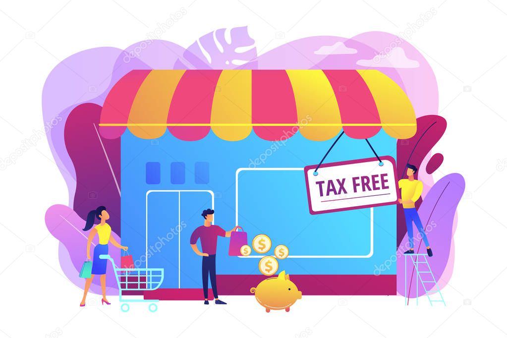 Tax free service concept vector illustration