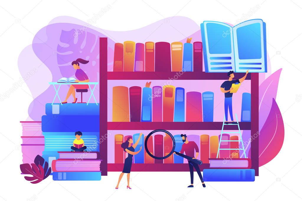 Public library concept vector illustration