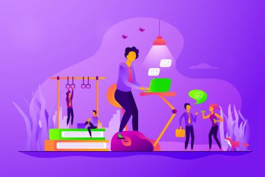 Fitness odaklı çalışma alanı kavramı vektör çizim