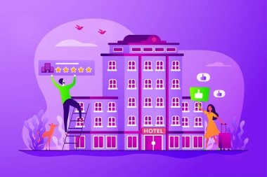 Yaşam tarzı otel konsepti vektör çizim