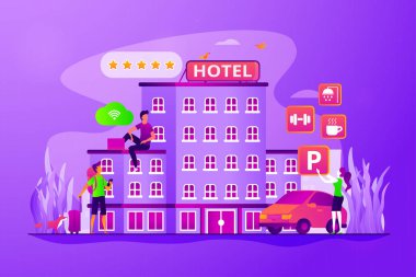 Her şey dahil otel konsepti vektör çizim