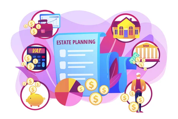 Estate planning Concept vector illustration — 스톡 벡터