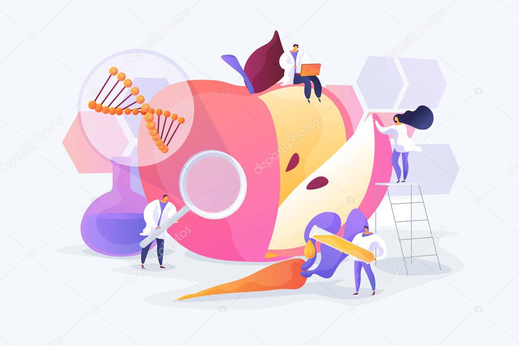 Genetically modified foods concept vector illustration