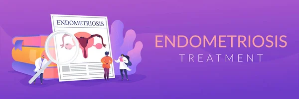 Endometriosis concepto encabezado banner. — Vector de stock