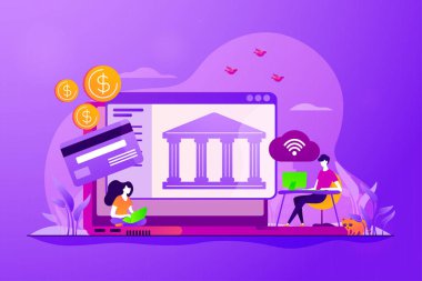 Açık platform kavramı vektör çizim bankacılık