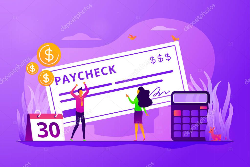 Paycheck concept vector illustration