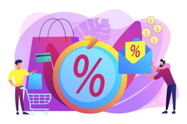 İndirim programı kavramı vektör illüstrasyon