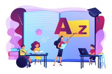 Ayrıntılı eğitim konsepti vektör illüstrasyonu