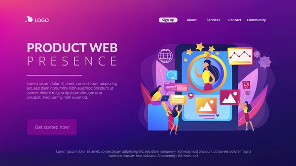 Online identiteitsbeheer concept landing page — Stockvector