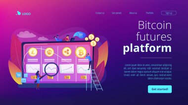Cryptocurrency ticaret masası kavramı açılış sayfası