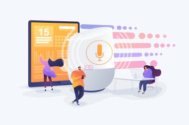 Akıllı hoparlör office denetleyicisi kavramı vektör çizim.