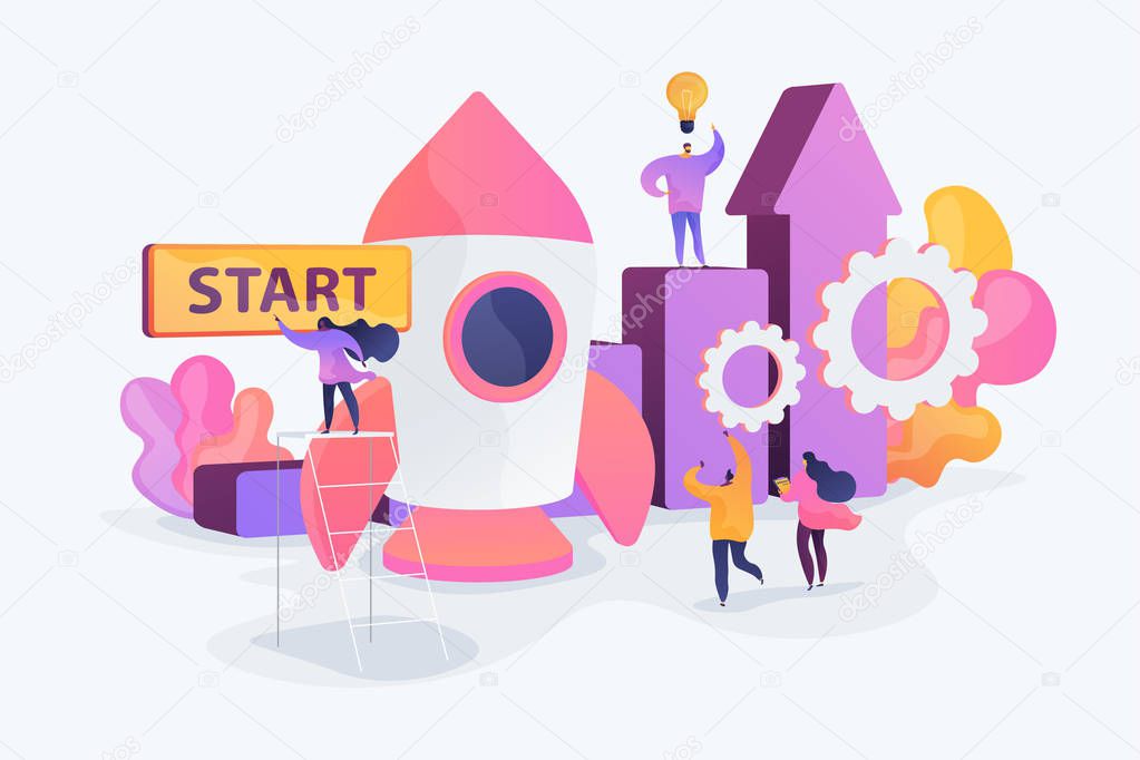 Startup accelerator concept vector illustration.