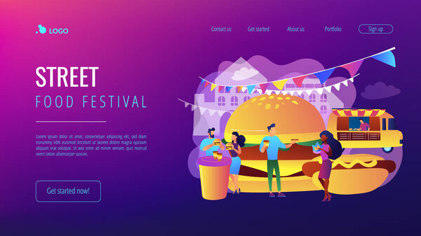 Street food concept landing page.