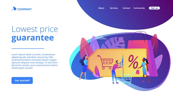 Markdown conceito do programa landing page — Vetor de Stock