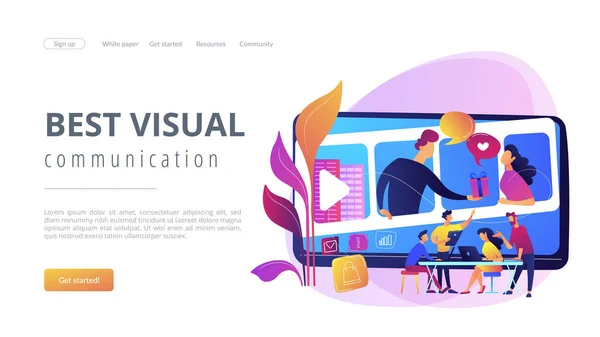 Contação de histórias visual conceito landing page . — Vetor de Stock