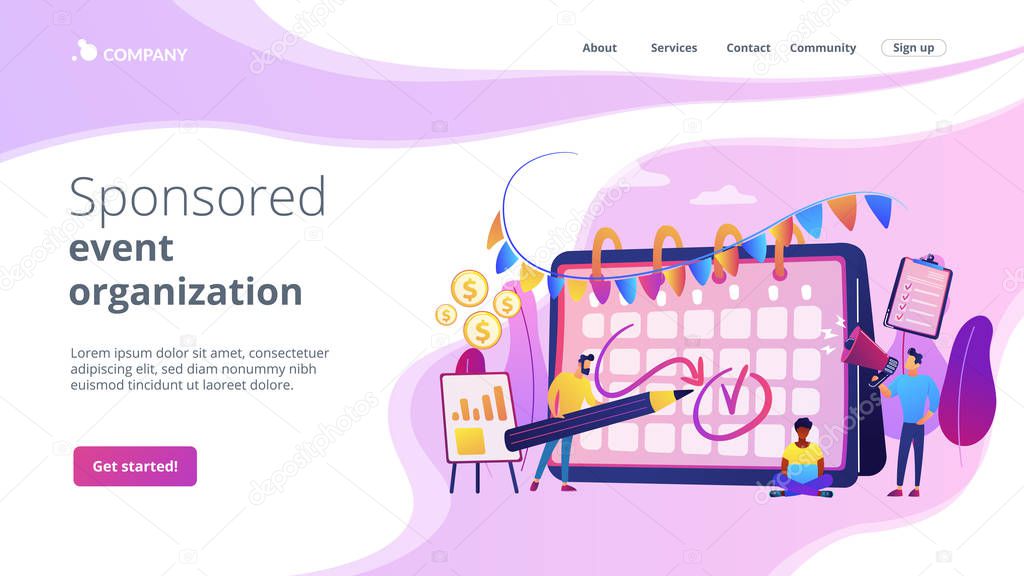 Brand event concept landing page