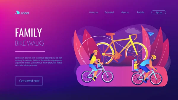 Experiências de ciclismo conceito landing page . — Vetor de Stock