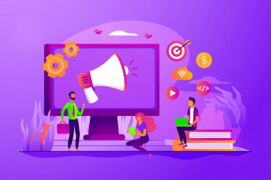 Dijital pazarlama stratejisi kavramı vektör illüstrasyon