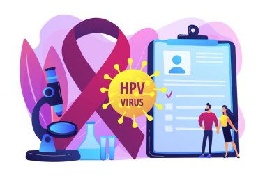 Hpv kavram vektör illüstrasyonu için risk faktörleri