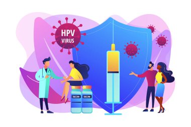 Hpv aşılama kavramı vektör illüstrasyon