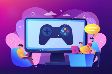 ESports koçluk kavramı vektör illüstrasyon