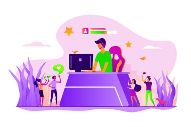 E-spor hayranları kavramı vektör çizim