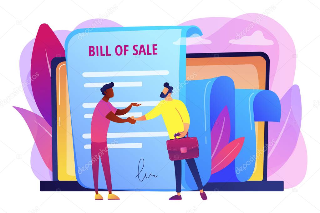 Bill of sale concept vector illustration
