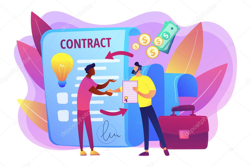 Licensing contract concept vector illustration