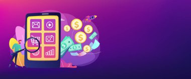 Uygulama monetizasyon kavramı afişi başlığı.