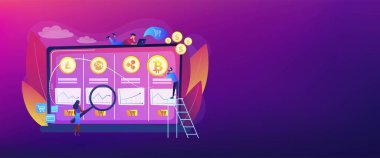 Kripto para birimi ticareti konsept afişi başlığı