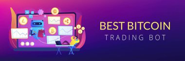 Kripto ticari robot konsept afişi başlığı