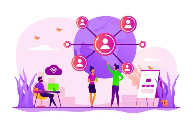 Küresel ağ bağlantı kavramı vektör çizim