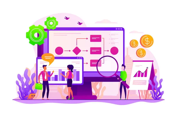 Ilustración de vector de concepto de automatización de proceso empresarial — Archivo Imágenes Vectoriales