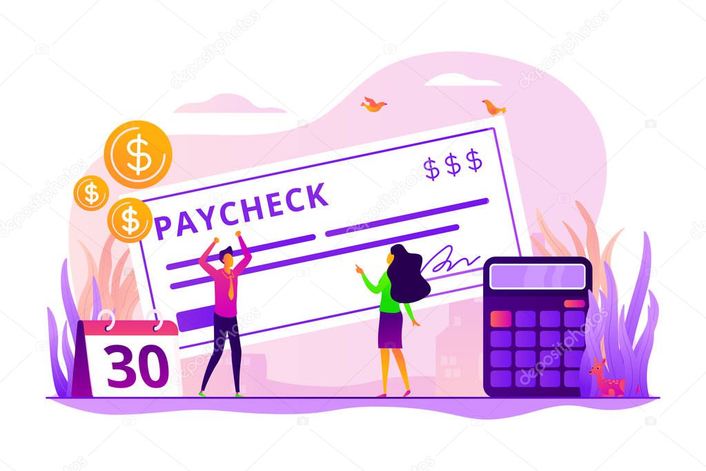 Paycheck concept vector illustration