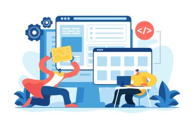 Web geliştirme konsepti vektör illüstrasyonu