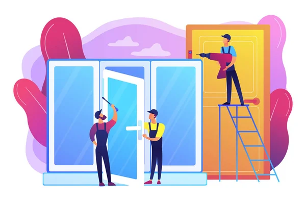 Windows and door services concept vector illustration — стоковий вектор