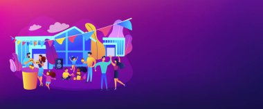 Holi festivali konsept afişi başlığı.