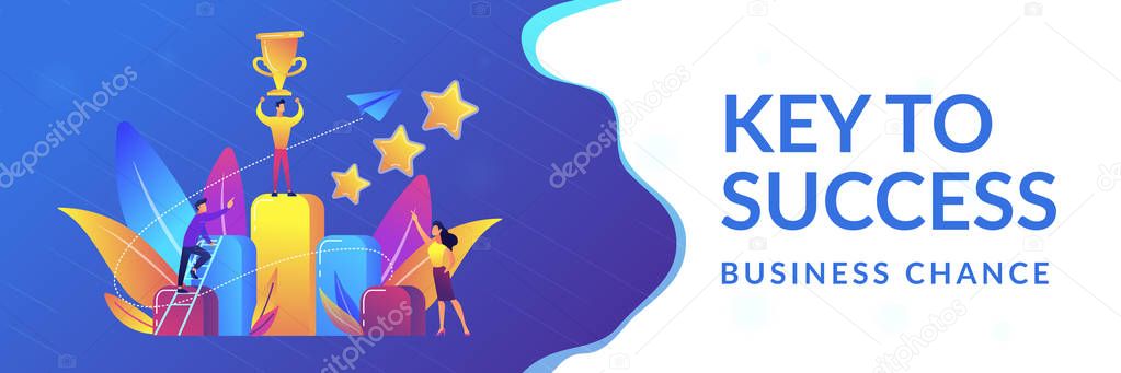 Key to success concept banner header.