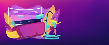 VR fitness konsept pankart başlığı.