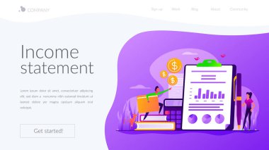 Gelir tablosu açılış sayfası şablonu