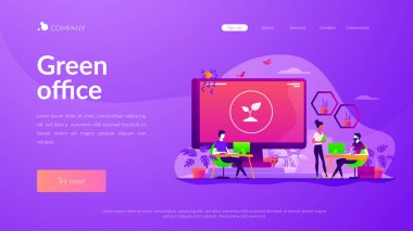 Çalışma alanı açılış sayfası şablonunda biyofilik tasarım