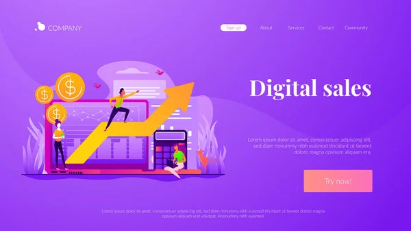 Plantilla de landing page de planificación de demanda — Archivo Imágenes Vectoriales