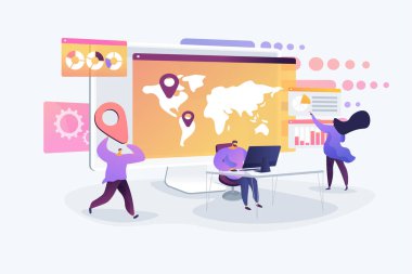 Sosyal medya Pano kavramı vektör çizim