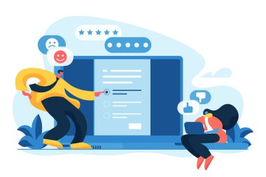 Online anket kavramı vektör çizim.