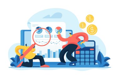 Finansal ve denetim kavramı vektör illüstrasyon