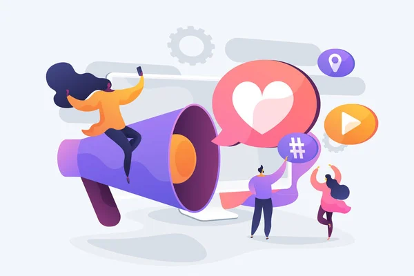 Social Network Promotion koncept vektor illustration — Stock vektor