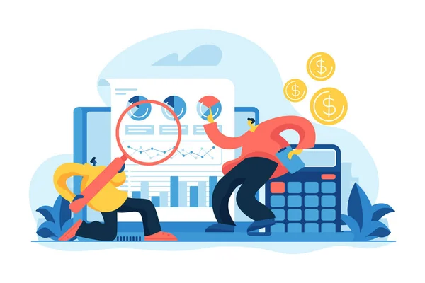 Financial and it audit concept vector illustration — Stock Vector