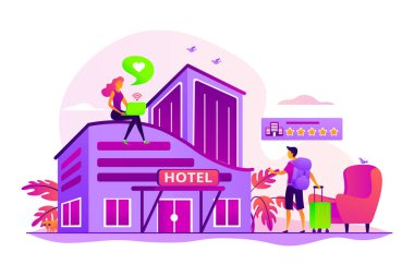 Tasarım otel konsepti vektör çizim