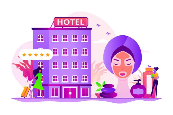 Wellness und Wellness Hotel Konzept Vektor Illustration — Stockvektor